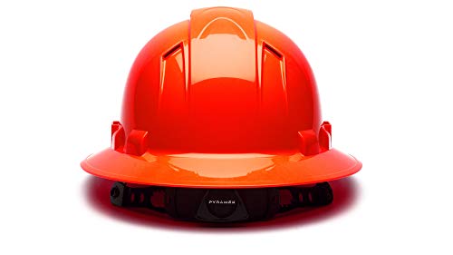 Ridgeline Pyramex Ridgeline Full Brim Hard Hat 4 Point Ratchet Vented Hi-Vis Orange - Image 3